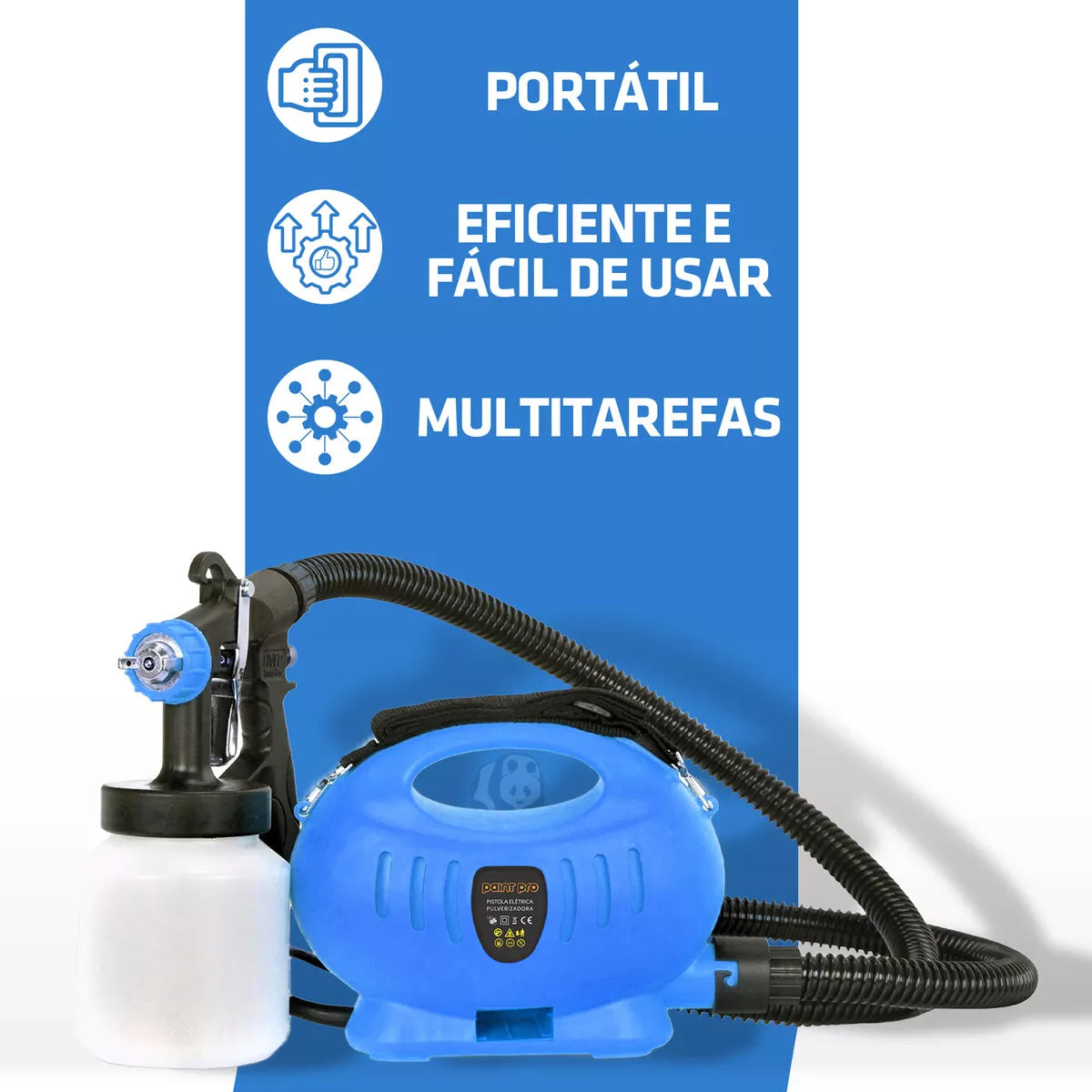 Pistola De Pintura Elétrica Pulverizadora Tinta Com Bico De Metal Compressor De Tinta Viscosímetro Bico De Inflar Paint Pro 650w 220v